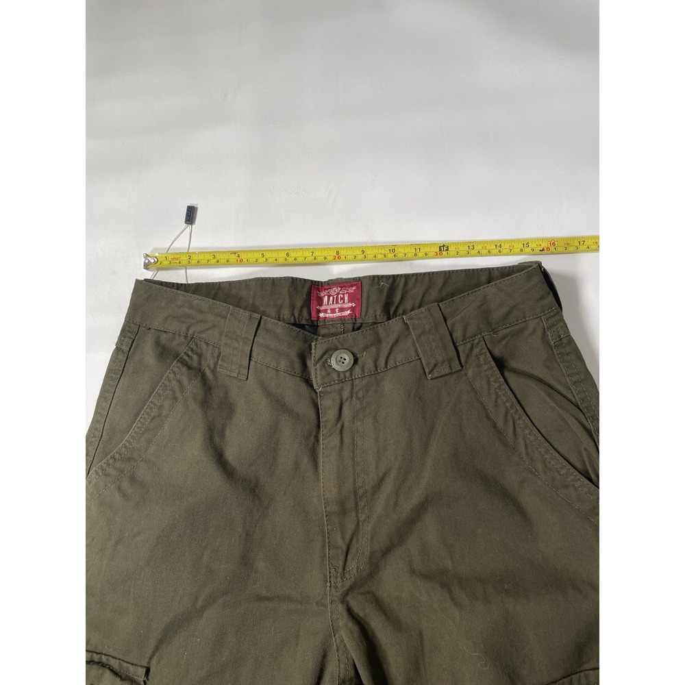 MATCHSTICK Match Men's Cargo Pants Dark Olive Army Green 30x31 8 Pockets - Picture 5 of 15